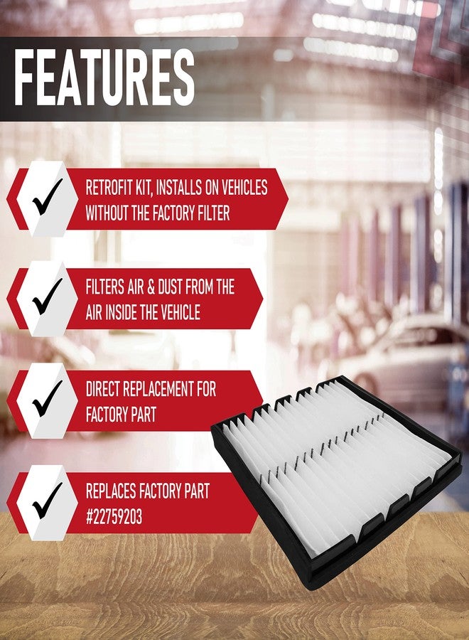 AA Ignition Cabin Air Filter Retrofit Kit - Compatible with Chevy, Cadillac and GMC Vehicles - Silverado, Sierra, Yukon, Tahoe, Suburban, Avalanche, Escalade - Replaces 259-200, 22759203, 103948, 22759208 - Image 2